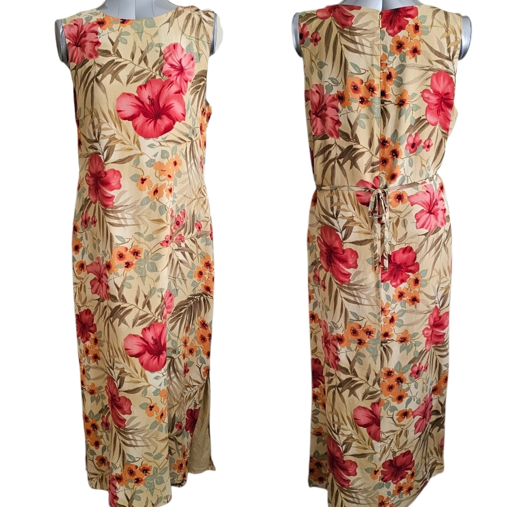 Coldwater Creek Silk Floral Maxi Dress Size 16 Elegant Coldwater Creek maxi
